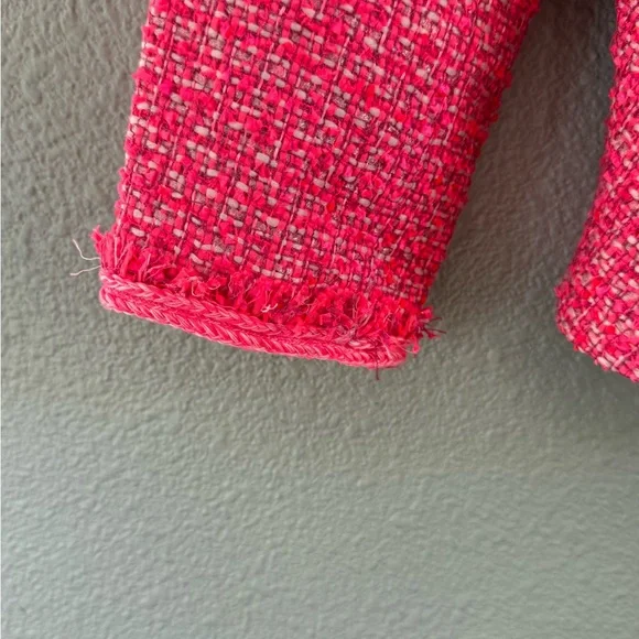 NWT Talbots Tweed Blazer with Fringe Detail Lined Button Up Peplum‎ Waist - Picture 4 of 6